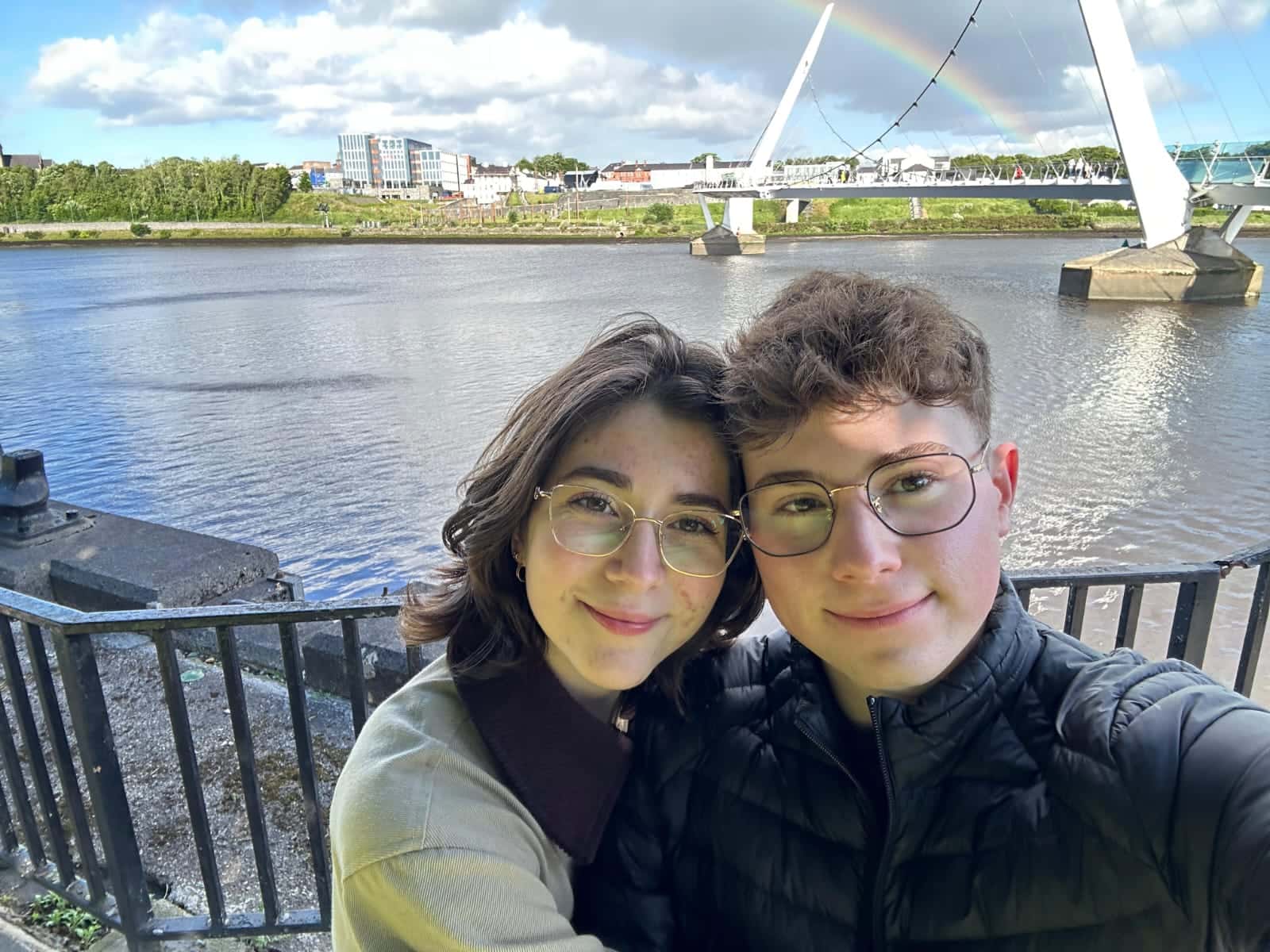 Students at the Peace Bridge